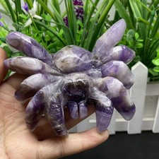 1pc Natural Dream amethyst Quartz Carved Skull Crystal Healing Decor