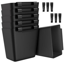 6 Pack Rolling Cart Accessories, Black Plastic 2.6 3.6 4.5 inch,