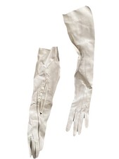 Vintage L.P. Hollande Co White Cream Calfskin Gloves Size 6.5