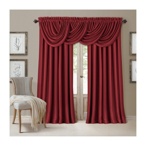 Blackout Window Curtain Panel 52x84 Red Room Darkening Faux Silk Rod Pocket 1pc