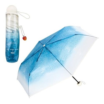 Tabi Suru Kissa x Wpc. Blau Creme Soda Design Faltbarer Vinyl Regenschirm Jap...