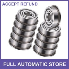 TEN 5x14x5mm Metal Shield Single Row Flanged Ball Bearings Silver Tone Universal