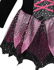 Hexenkost&uuml;m M&auml;dchen Kleid Hexenhut Zauberstab Tasche Halloween Party