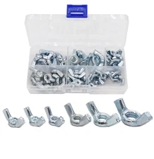 50Pcs Wing Nuts Assortment Kit Butterfly Nut Zinc Plated, 3/16-24"/ 1/4-20"