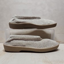 NWOT Arcopedico Beige Tan Flats Nylon Knit Shoes Mesh Loafer Women  s 5
