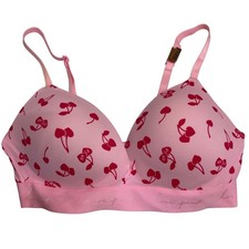 Victorias Secret PINK Wear Everywhere Wireless Push Up Bra Pink Cherry 38C NEW