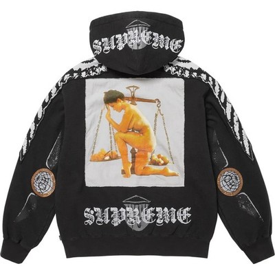 Supreme Wings Zip Up Hooded Sweatshirt Black