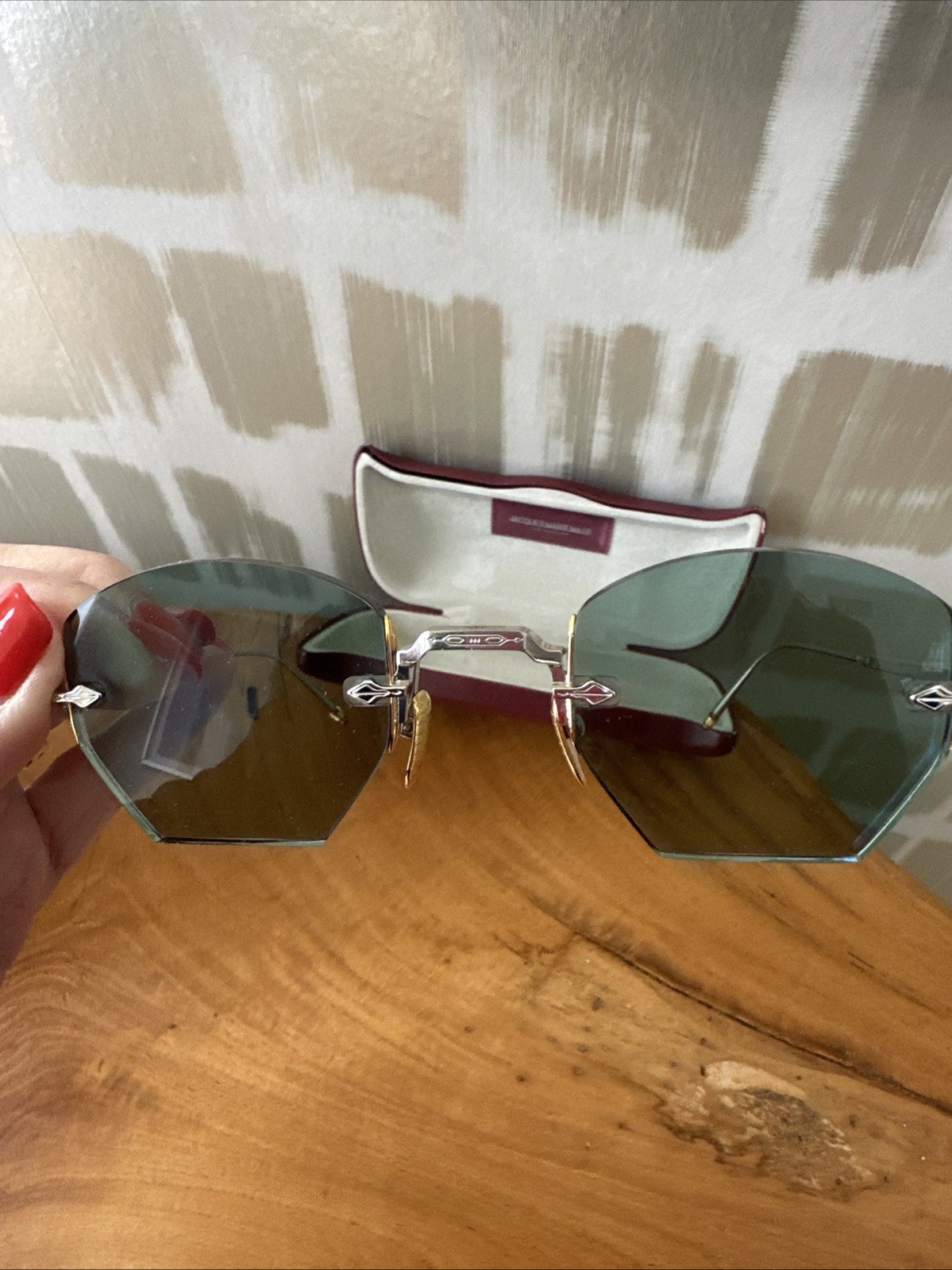 Jacques Marie Mage OATMAN in ELECTRUM Ltd  Ed Sold Out Green Rimless Glasses image 3