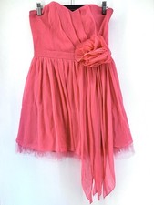 Lipsy Women Off Shoulder Flared Pink Mini Dress Party Lace Size 10 R1202