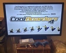 Sony Playstation One PS1 Console Bundle Lot w/2 Controllers  Cool Boarders Game
