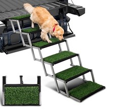 Portable Dog Stairs 6 Steps Non Slip Folding Car Ramp For Large Dogs SUV Truck