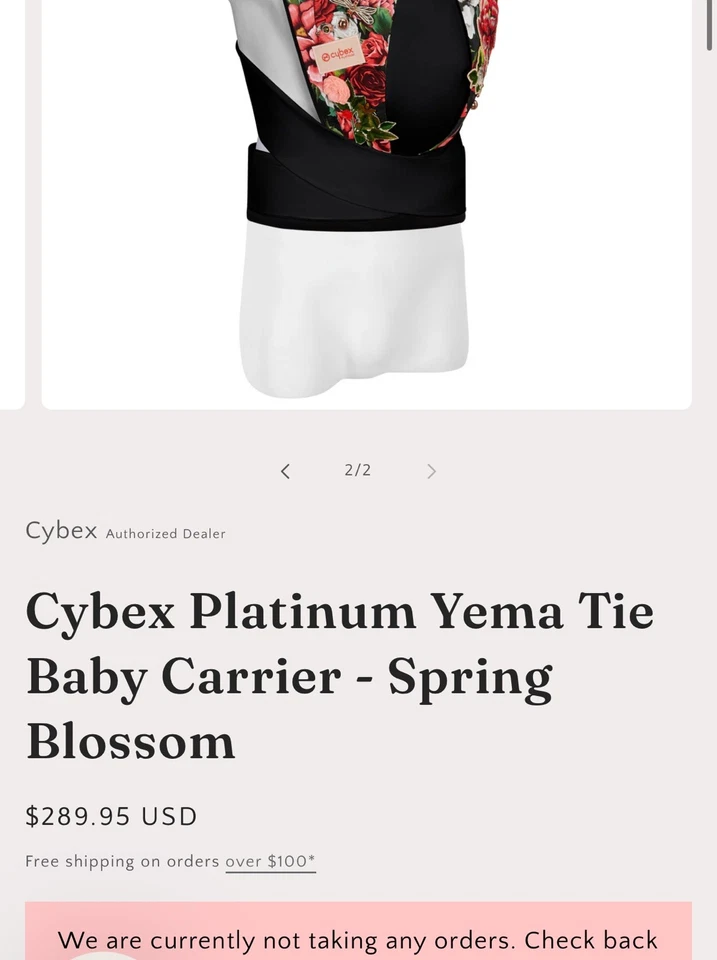 Cybex Platinum Yema Tie Babytrage - Spring Blossom Neu ohne Etikett - Bild 2 von 4