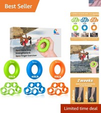 Hand Grip Strengthener, Finger Exerciser, Grip Strength Trainer 6 PCS,New Mat...