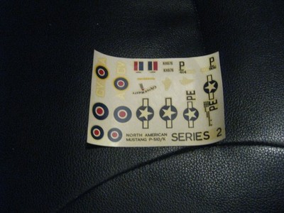 P-51D/K Mustang complete decal sheet from 1/72 scale Airfix kit # 903045