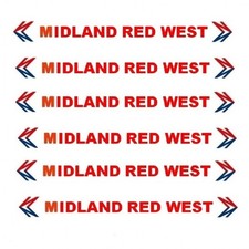 3 PR MODEL BUS WATERSLIDE TRANSFERS 1/76th NBC FLEETNAME MIDLAND RED WEST + LOGO