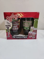 A Christmas Story 4-Pack Pint Glass Set Cups ICUP Holiday Gift Set