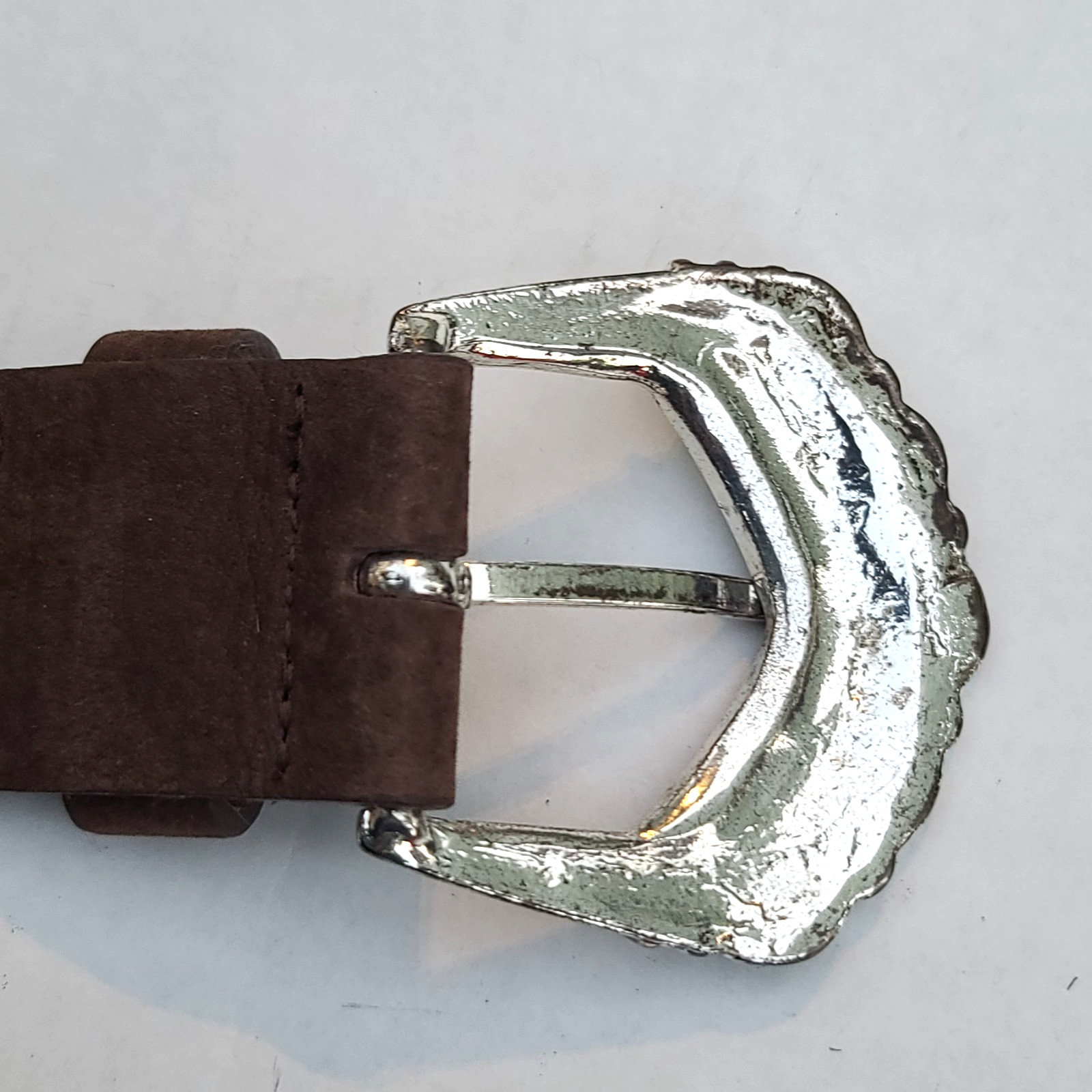 STREETS AHEAD Brown Leather Belt Sz M Southwestern Studs Turquoise Stones NWOT