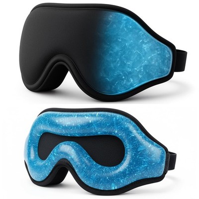3D Zero-Pressure Sleep Mask with Cooling Gel | 100% Blackout Eye Cover for Pu...