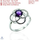 Round Amethyst Gemstone Sterling Silver Solitaire Ring Jewelry Size All Us Sizes