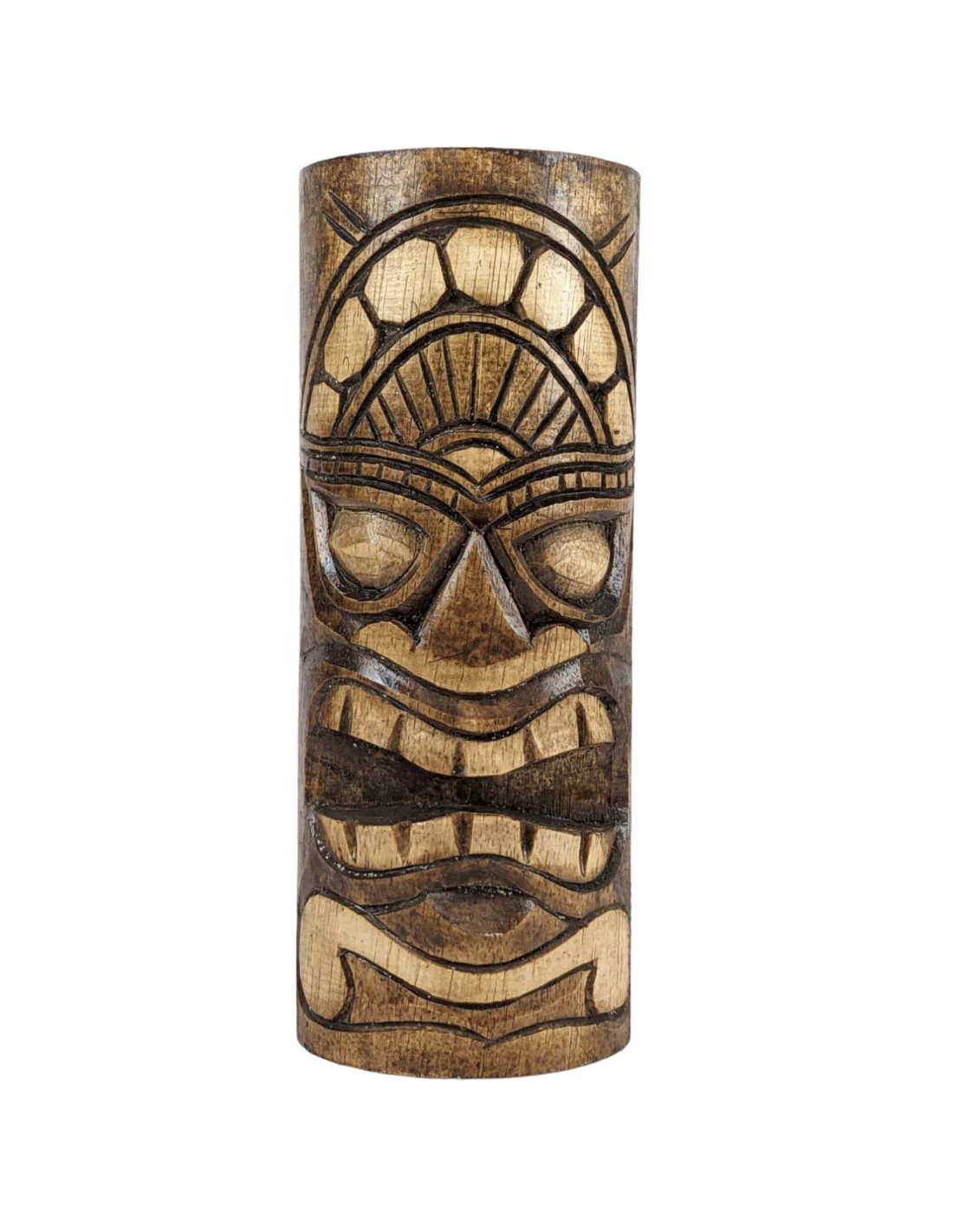 Totem Tiki en bois figurine maori idole pacifique décoration ethnique 25cm