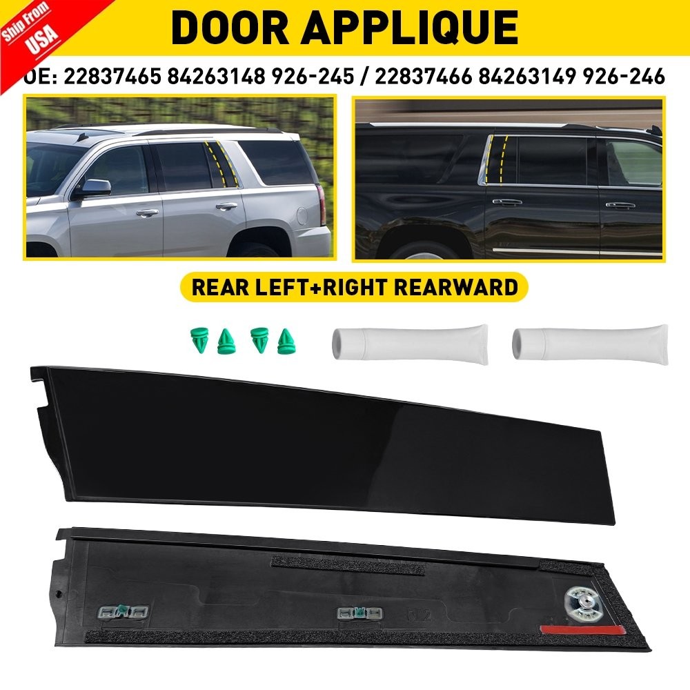 Pair Rear Left & Right Door Applique for Cadillac Escalade Chevrolet Tahoe GMC