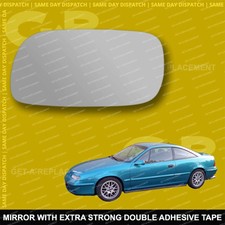 For Vauxhall Calibra wing mirror glass 90-97 Left Passenger side Spherical