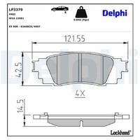 Delphi Bremsbelagsatz Scheibenbremse LP3379 FüR Toyota HR Yaris Cross VAN NGX10_