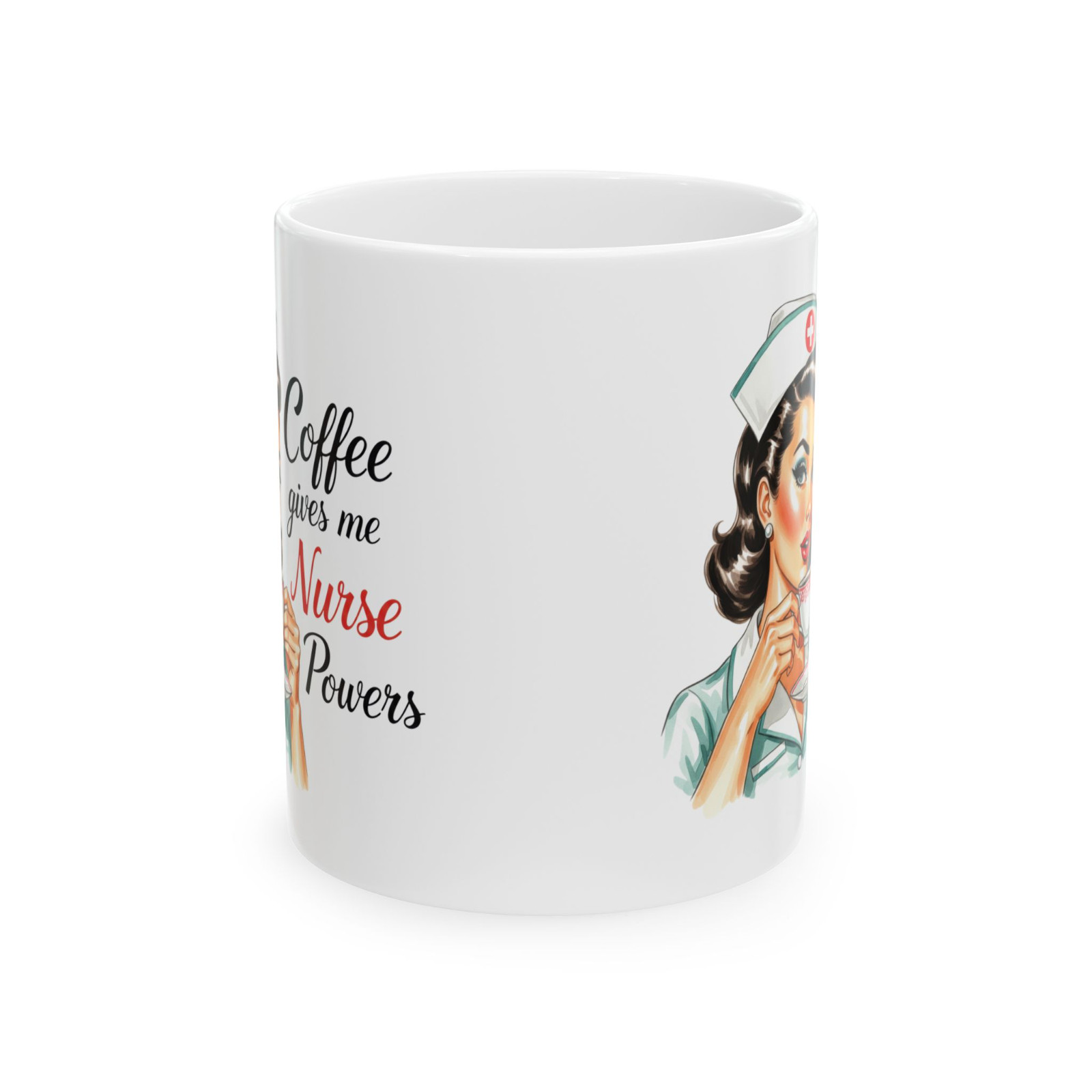 Funny Nurse Coffee Mug Nurse Powers Humor Gift RN Nurse Appreciation Cup