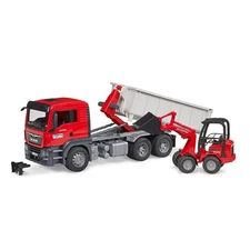 Bruder MAN TGS Truck w/Roll-Off-Container & Compact Loader