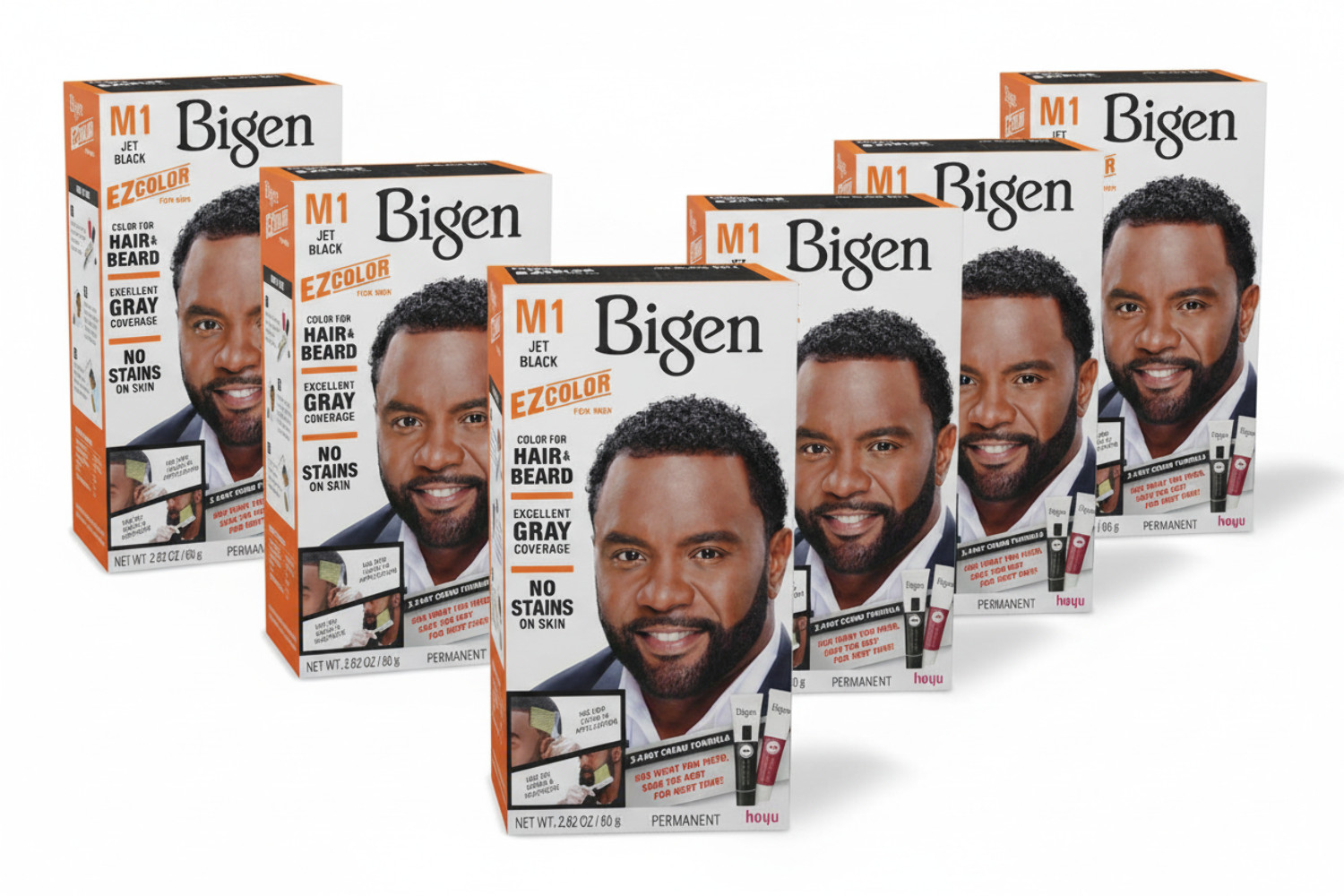 6 Pack Bigen EZ Hair Color For Men M1 Jet Black