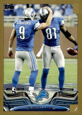 2013 Topps - Team Leaders Matthew Stafford, Calvin Johnson #97 Gold Border /2013