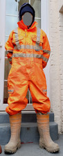 mens PULSAR hi vis waterproof orange overalls boilersuit 43-46" Chest 31" Leg