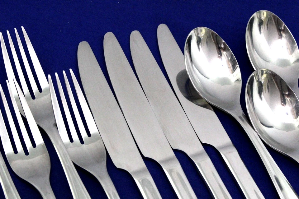 Lote de 19 cubiertos de acero inoxidable Hampton Forge HF Signature HARPER 18/10 Vietnam Foto 4 de 4