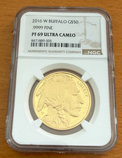 US 2016 W Gold 1 oz $50 NGC PF69UC Gold Buffalo 4721.58 per troy oz