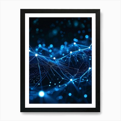 Abstract Digital Datum Web Displayi Framed Wall Art Poster Canvas Print Picture