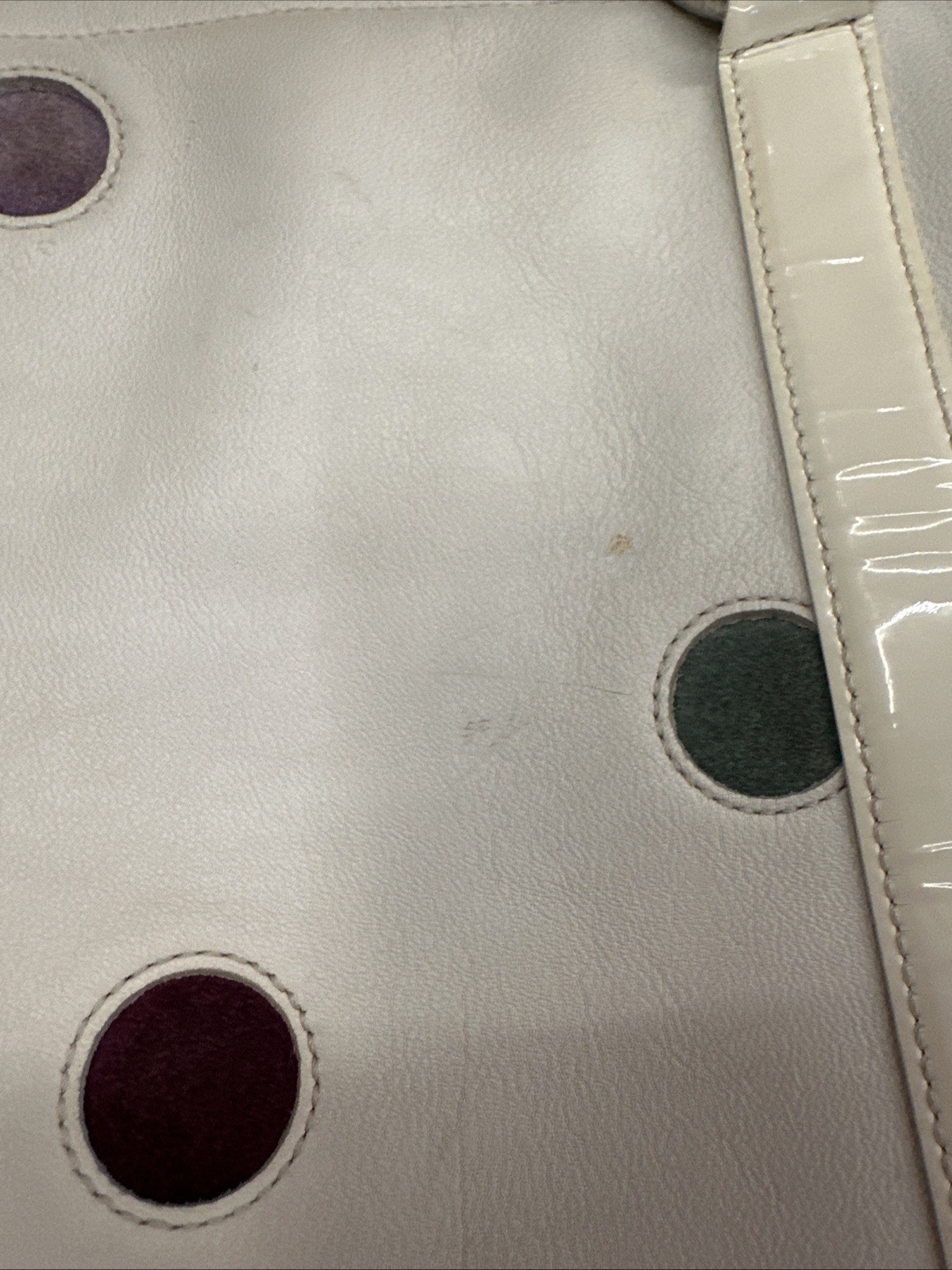 COACH 3678 Dot Gallery Tote Bag Ivory Multicolor Patent Leather Logo thumbnail 10