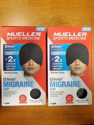 2 Pack: Mueller Sports EZ Relief Migraine Cap Hot/Cold Therapy Black (6134) F5A