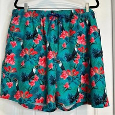 Caribbean Swimwear Big Tall Toucan 6" Inseam Swim Trunks. Size 2XB. NWT.