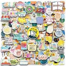 300PCS Inspirational Christian Stickers, Jesus Religious Stickers