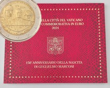 Vatikan 2 Euro Gedenkm&uuml;nze 2024 &euro; Guglielmo Marconi - nur 73.000 Stk, im Folder