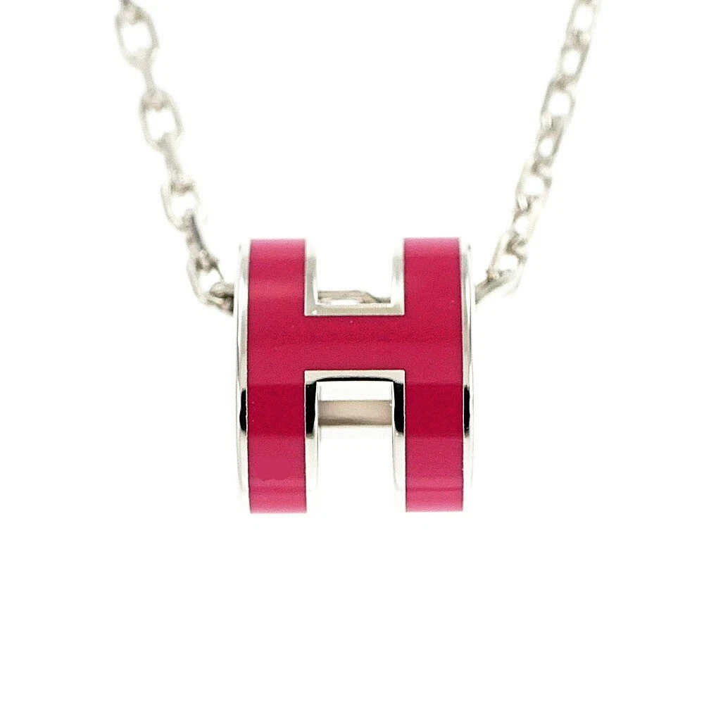 HERMÈS Collana Meito Hermes Pop Ash Mini Ciondolo H Rouge Galante Colore Argento Accessorio