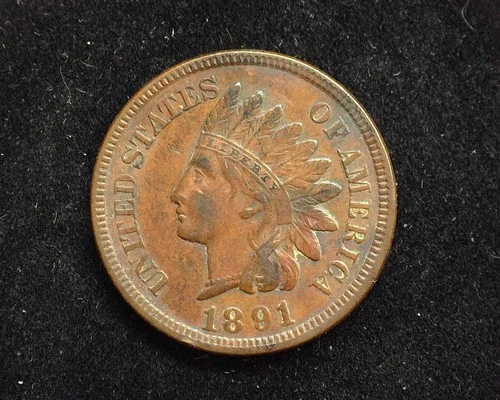 HS&C: 1891 Indian Head Penny/Cent XF - US Coin