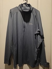 Columbia Onmi-Heat men?s gray pullover long-sleeve stretch shirt 2XL Wick Shade