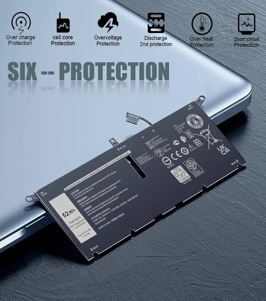 Batería 52Wh DXGH8 Compatible con Dell XPS 13 9380 2019 Inspiron 13 7390 7391 5 Foto 4 de 4