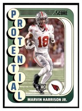 Marvin Harrison Jr. 2024 Score Rookie Card Protential #16 Arizona Cardinals. rookie card picture