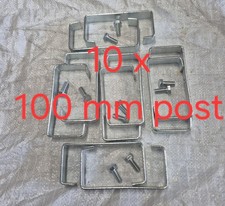 NON RUST 10x zinc plated H section Concrete Post Brackets to fit 100mm post 