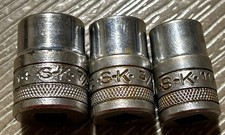 Vintage 1940s 3pc. S-k Sae Knurled 14 Drive 6pt. Sockets113238716-usa
