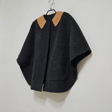 Handmade Dark Gray Cape for Women - Size 55-77