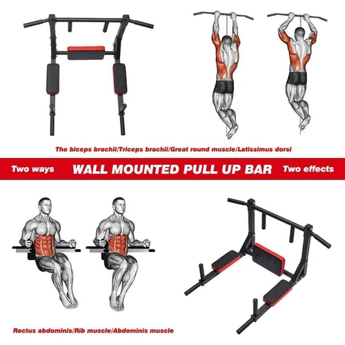 Klimmzugstange Wandmontage Klimmzug Pull Up Bar Krafttraining Tragkraft 200kg DE - Bild 4 von 8