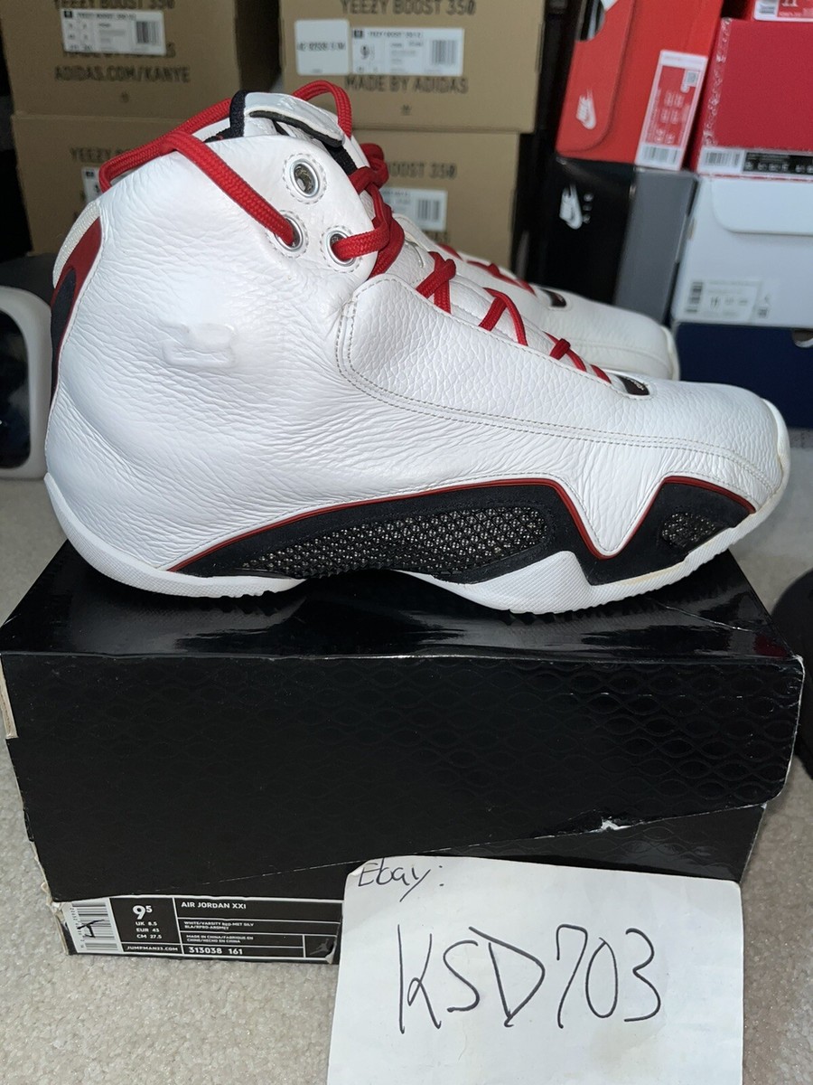 Size 9.5 - Air Jordan 21 OG White Varsity Red for sale online | eBay
